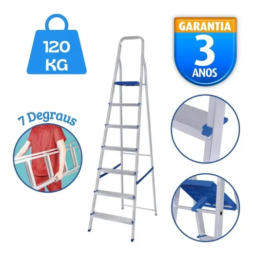 ESCADOTE ALUMINIO 7 DEGRAUS CIDAX