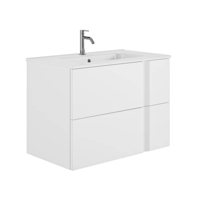 MOVEL LAURUS 80 SUSPENSO 2 GAVETA + LAVATÓRIO  BRANCO SANITANA