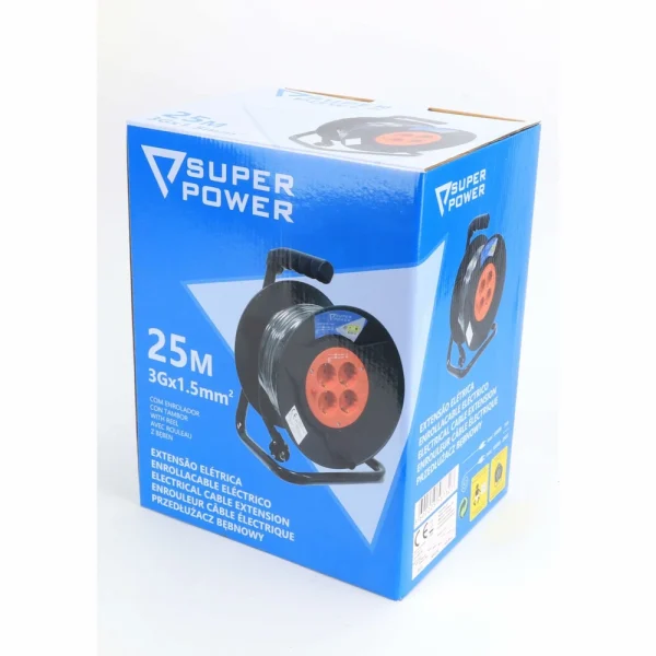 EXTENSÃO ELECTRICA 25MT COM ENROLADOR 3G1.5 -MADER