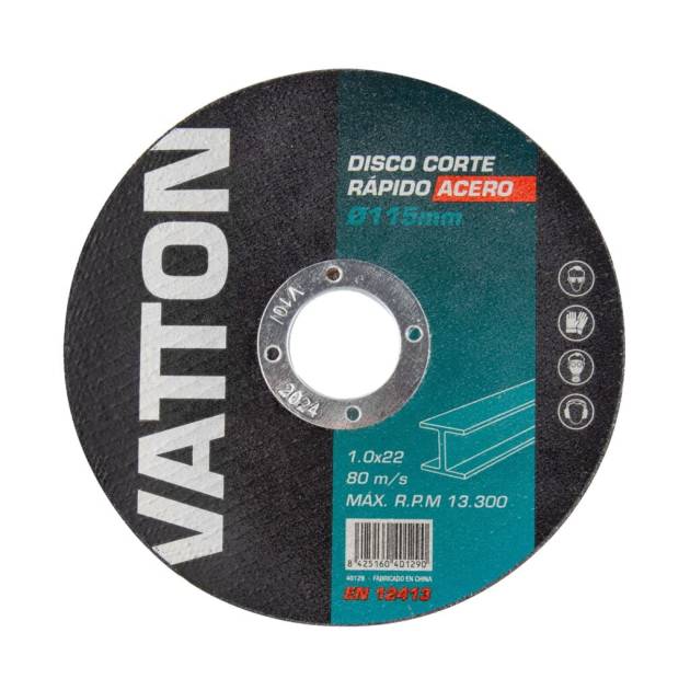 DISCO DE CORTE DE FERRO 115X1X22 VATTON